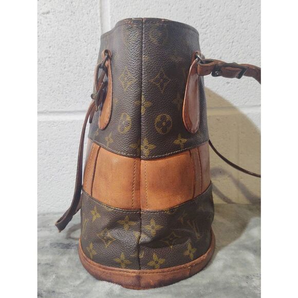 Rare VTG Louis Vuitton Monogram Marais Bucket Purse Handbag LV 1970s French Co - Picture 4 of 11